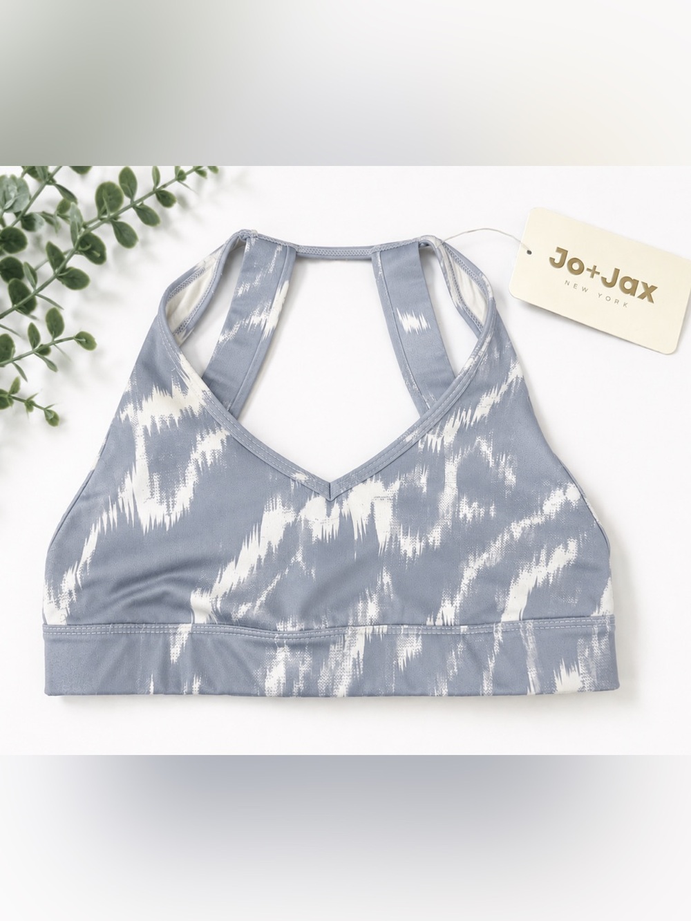 Jo + Jax Girls Youth M 8-10 Gray Tiger & White Sports Bra NWT
